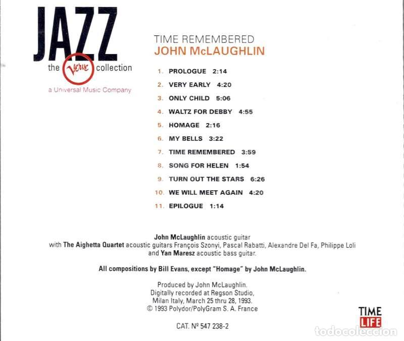 CDs de m&uacute;sica: John McLaughlin - Time to Remembered. CD - Foto 2