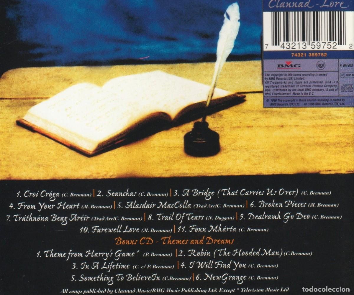 CDs de m&uacute;sica: [DOBLE CD]. CLANNAD. LORE. FOLK. CELTA. - Foto 2