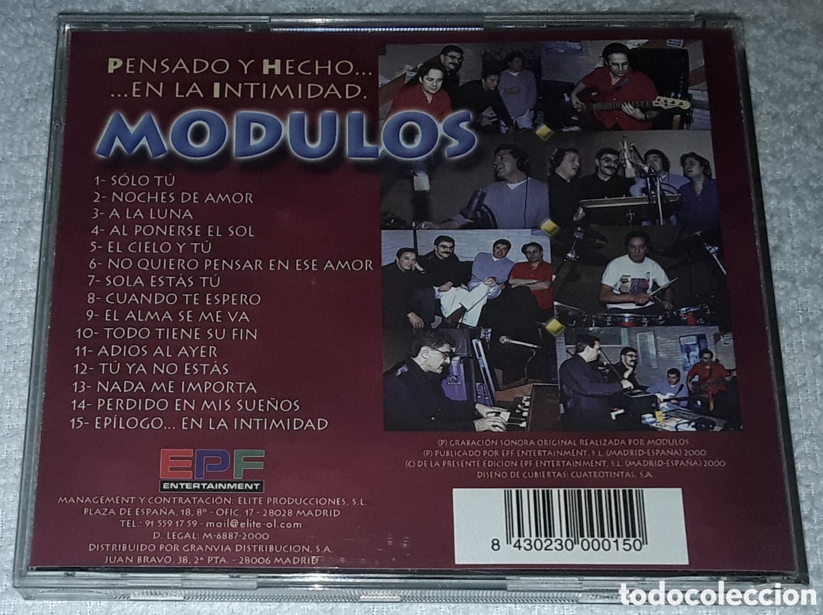 CDs de m&uacute;sica: CD - MODULOS - PENSADO Y HECHO... EN LA INTIMIDAD - Foto 2