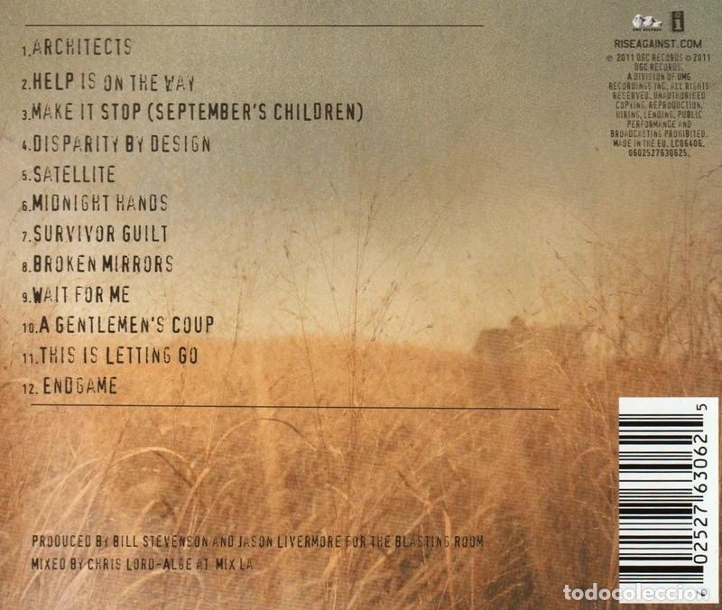 CDs de m&uacute;sica: RISE AGAINST. ENDGAME. CD. - Foto 2