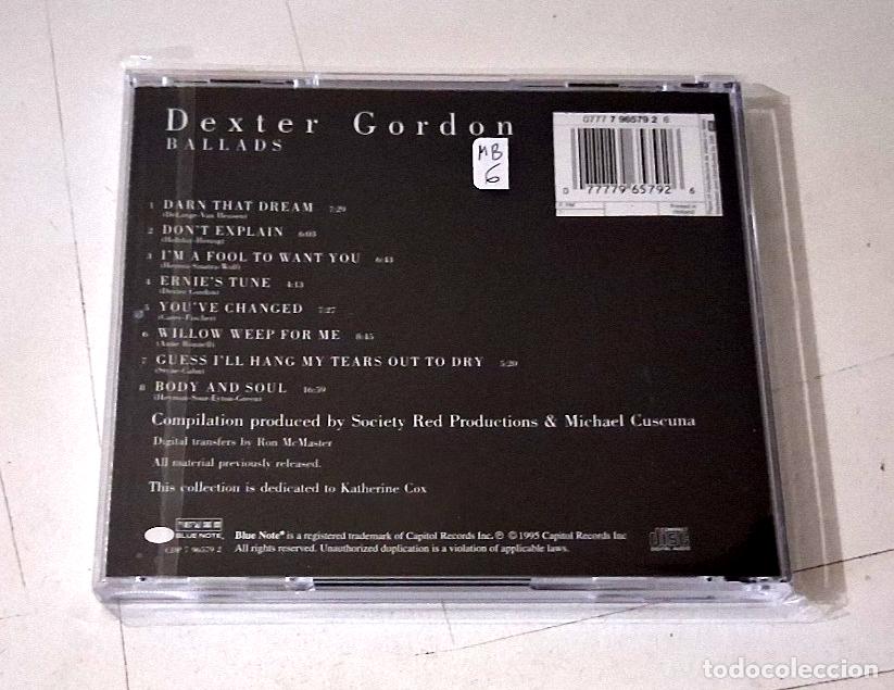 CDs de m&uacute;sica: DEXTER GORDON &rdquo;BALLADS&rdquo; CD 8 TRACKS - Foto 2