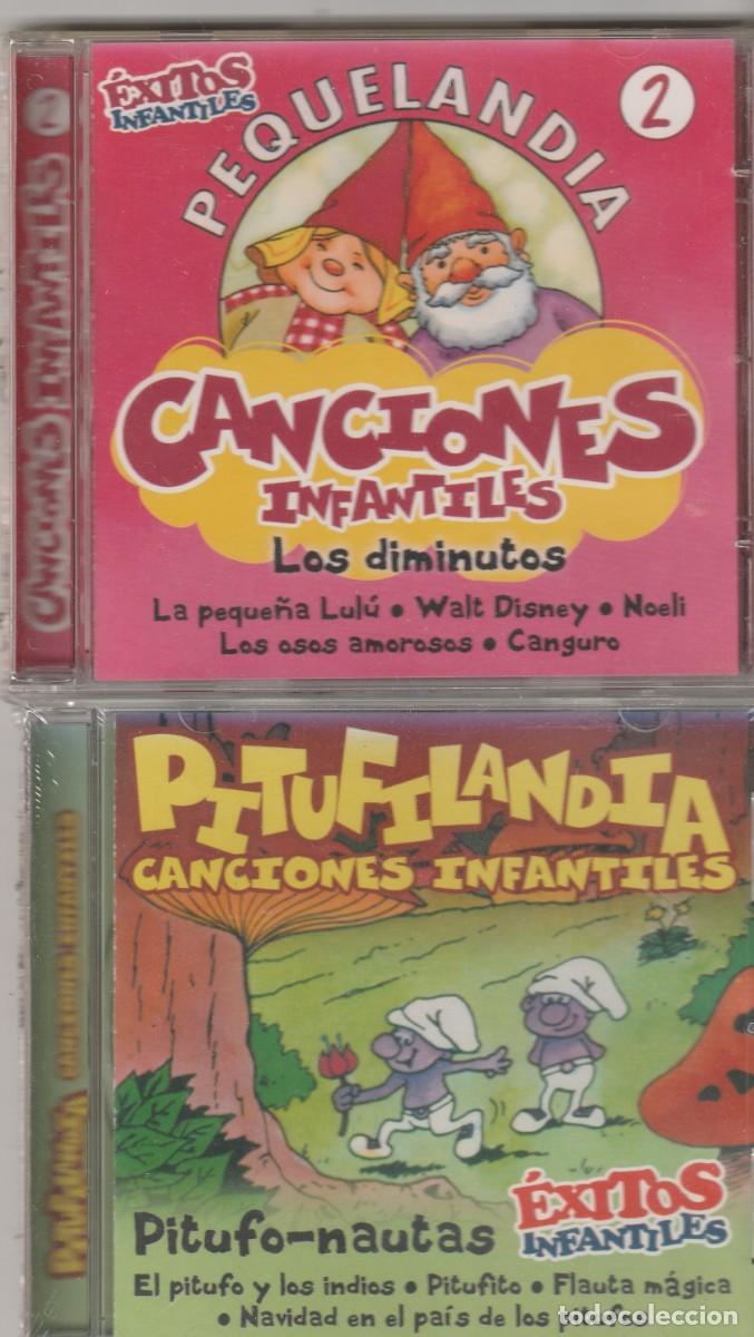 CDs de m&uacute;sica: 2 CDS INFANTILES PITUFILANDIA CANCIONES INFANTILES + PEQUELANDIA