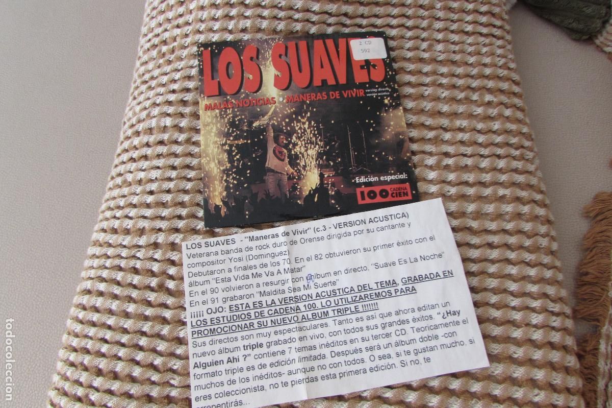 CDs de m&uacute;sica: LOS SUAVES Malas noticias CD SINGLE PROMOCIONAL EDICION ESPECIAL CADENA CIEN 3 TEMAS MUY ESCASO