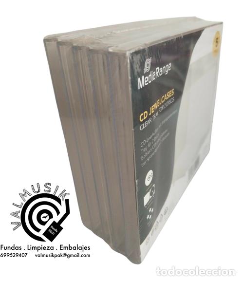 CDs de m&uacute;sica: 5 CAJAS DOBLE CD JEWEL PARA 2 CD DVD BANDEJA TRANSPARENTE - NUEVAS