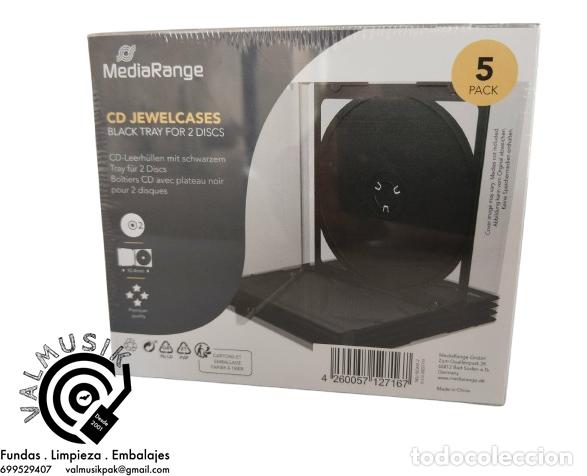 CDs de m&uacute;sica: 5 CAJAS DOBLE CD JEWEL PARA 2 CD DVD BANDEJA NEGRA - NUEVAS