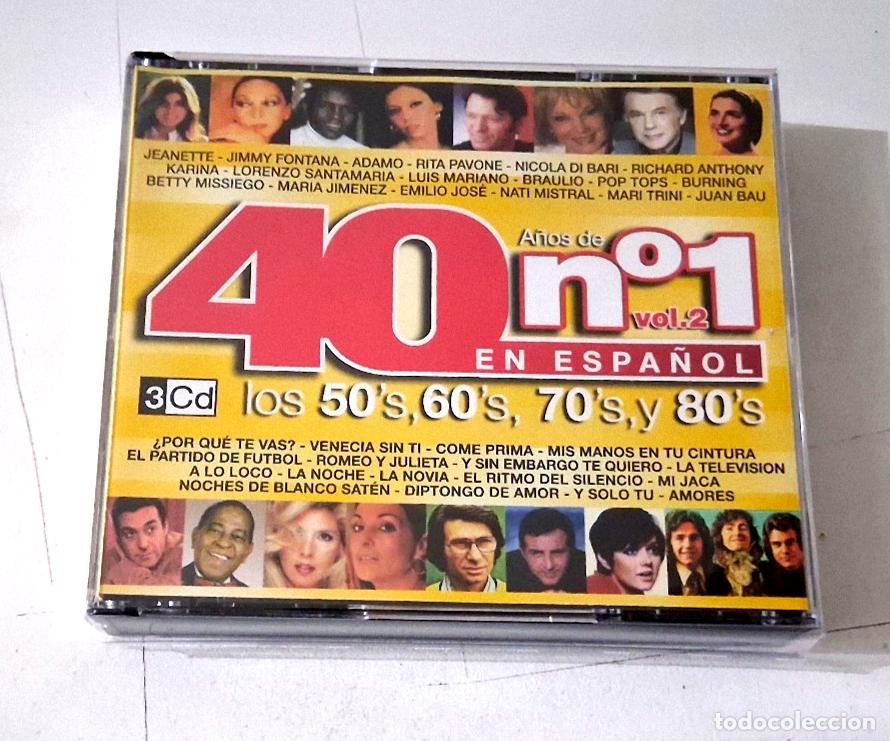 CDs de m&uacute;sica: CD &rdquo;40 A&Ntilde;OS DE No 1 EN ESPA&Ntilde;OL VOL 2&rdquo; 3CD 53 TRACKS COMO NUEVO JEANETTE ADAMO RI