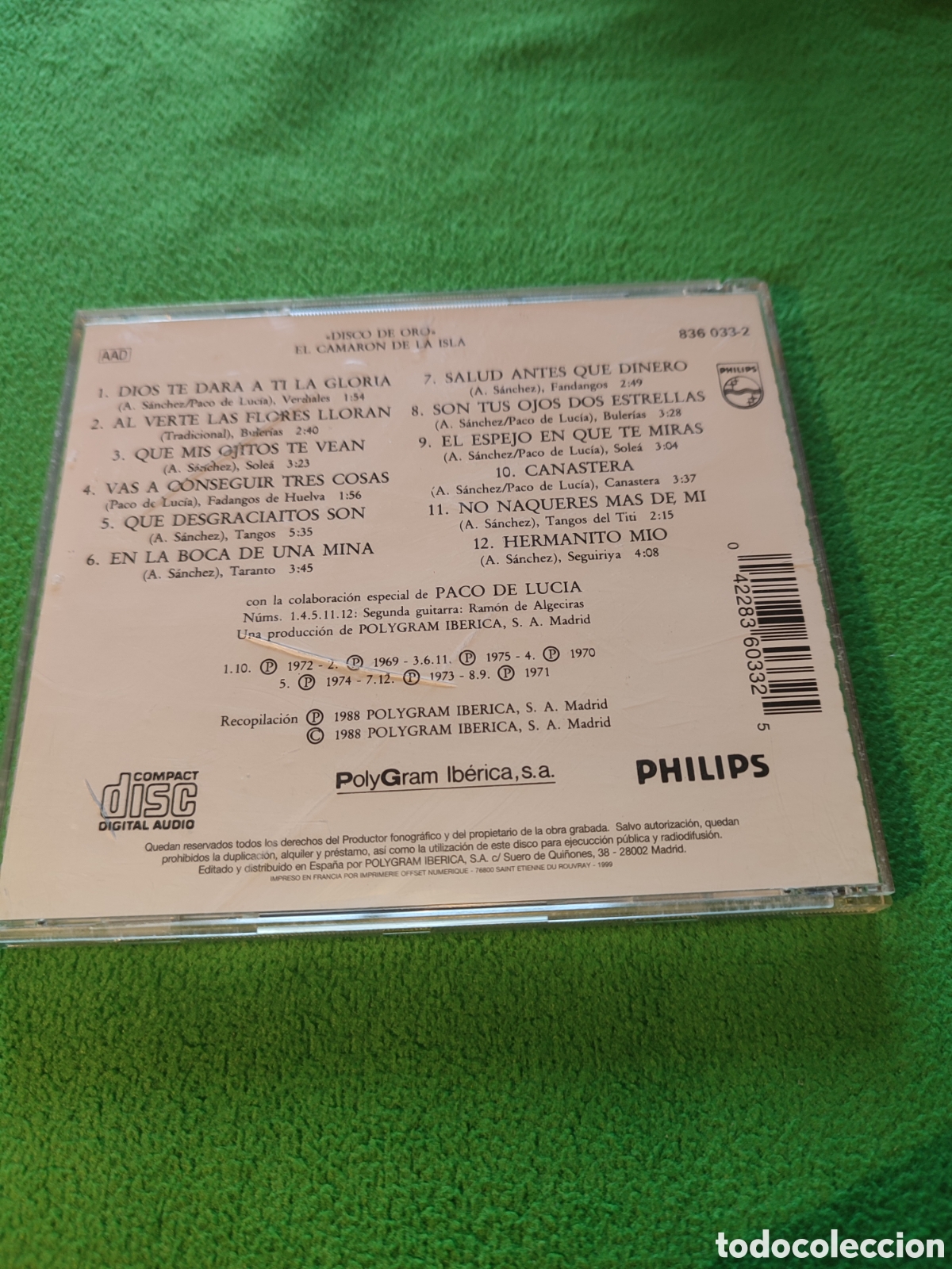 CDs de m&uacute;sica: El Camaron de la Isla - Disco de oro - Foto 3