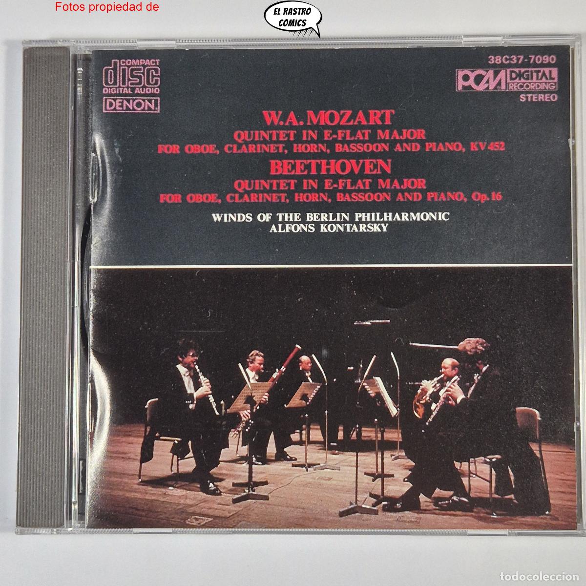 CDs de m&uacute;sica: Mozart, Beethoven, Quintet in E-flat major, Winds of the Berlin Philharmonic, Kontarsky, CD exc. est