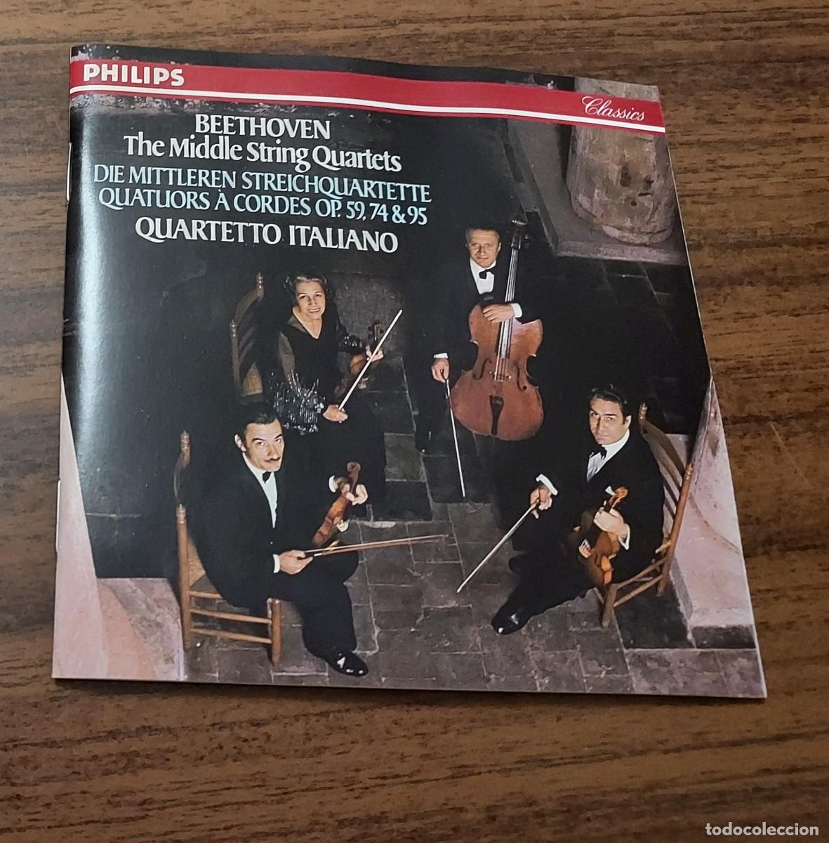 CDs de m&uacute;sica: BEETHOVEN - STRING QUARTETS 59, 74, 95 - QUARTETTO ITALIANO - 3 CD SET PHILIPS -MADE IN WEST GERMANY
