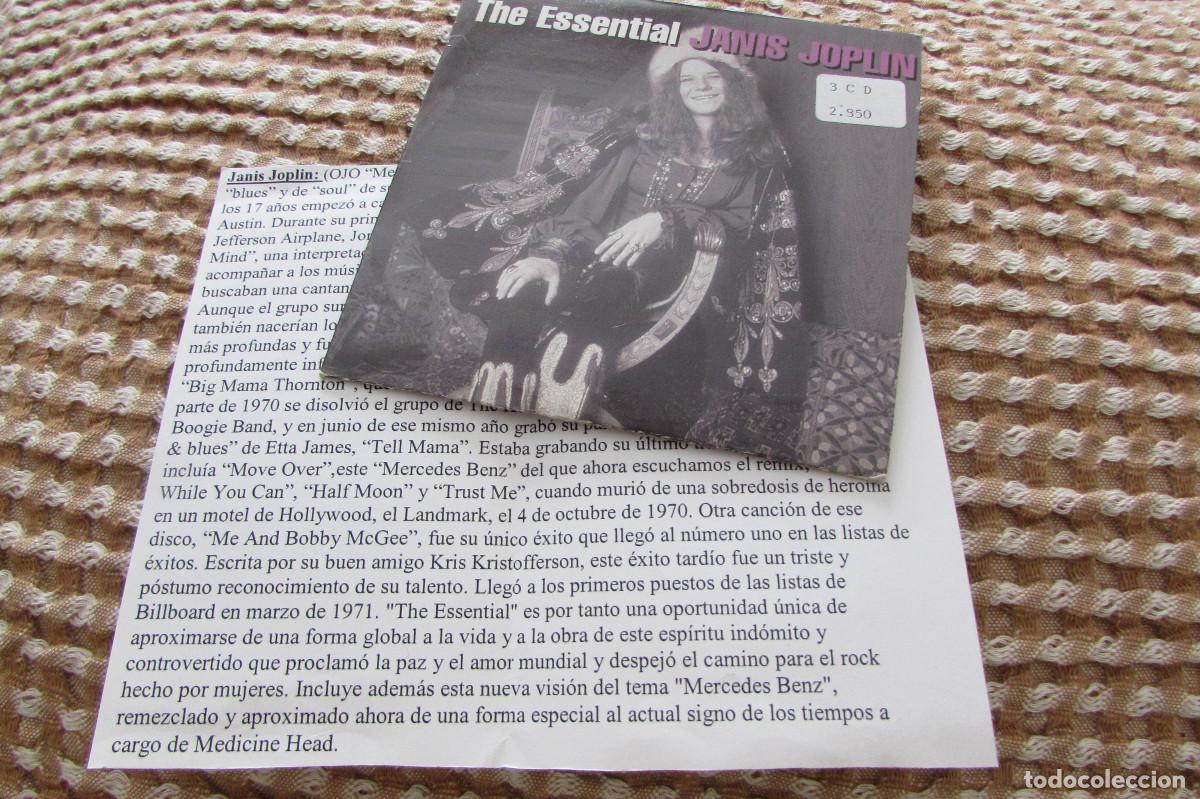 CDs de m&uacute;sica: JANIS JOPLIN. THE ESSENTIAL 4 TEMAS CADENA 100