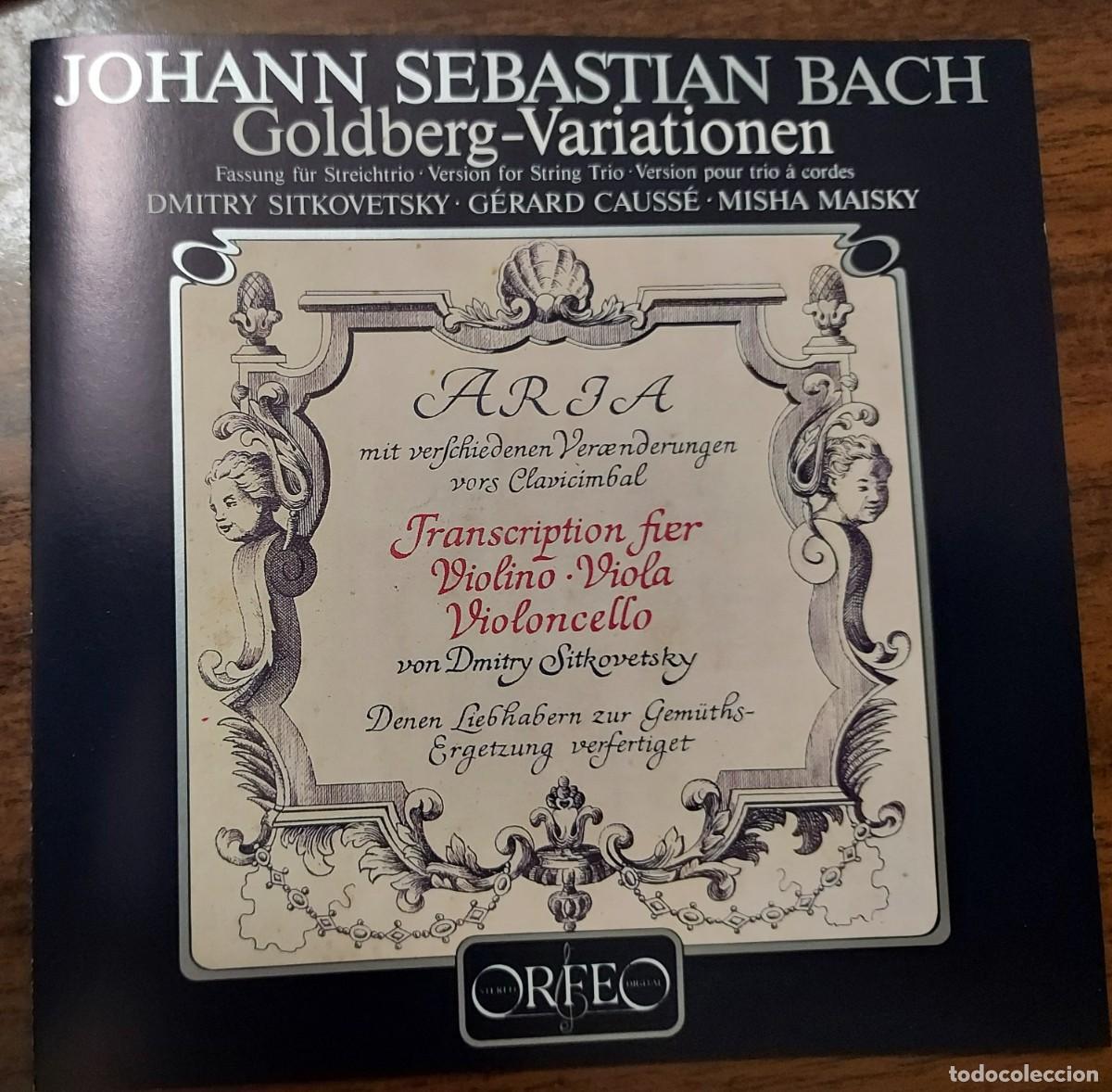 CDs de m&uacute;sica: JOHANN SEBASTIAN BACH - GOLDBERG VARIATIONEN - BWV 988 - VERSION FOR STRING TRIO - CD ALBUM ORFEO