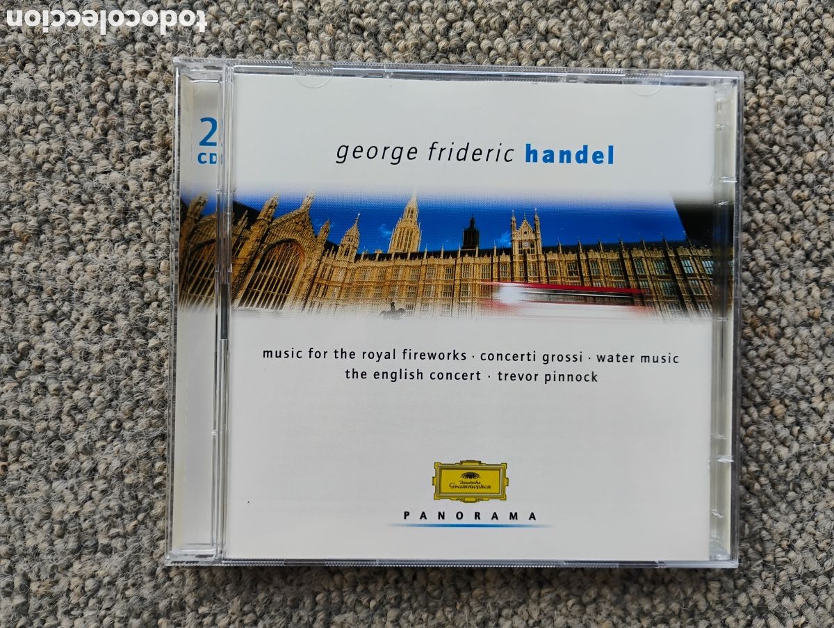 CDs de m&uacute;sica: Haendel: Fuegos artificiales, M&uacute;sica Acu&aacute;tica, etc. The English Concert. Trevor Pinnock. DG 2 cds