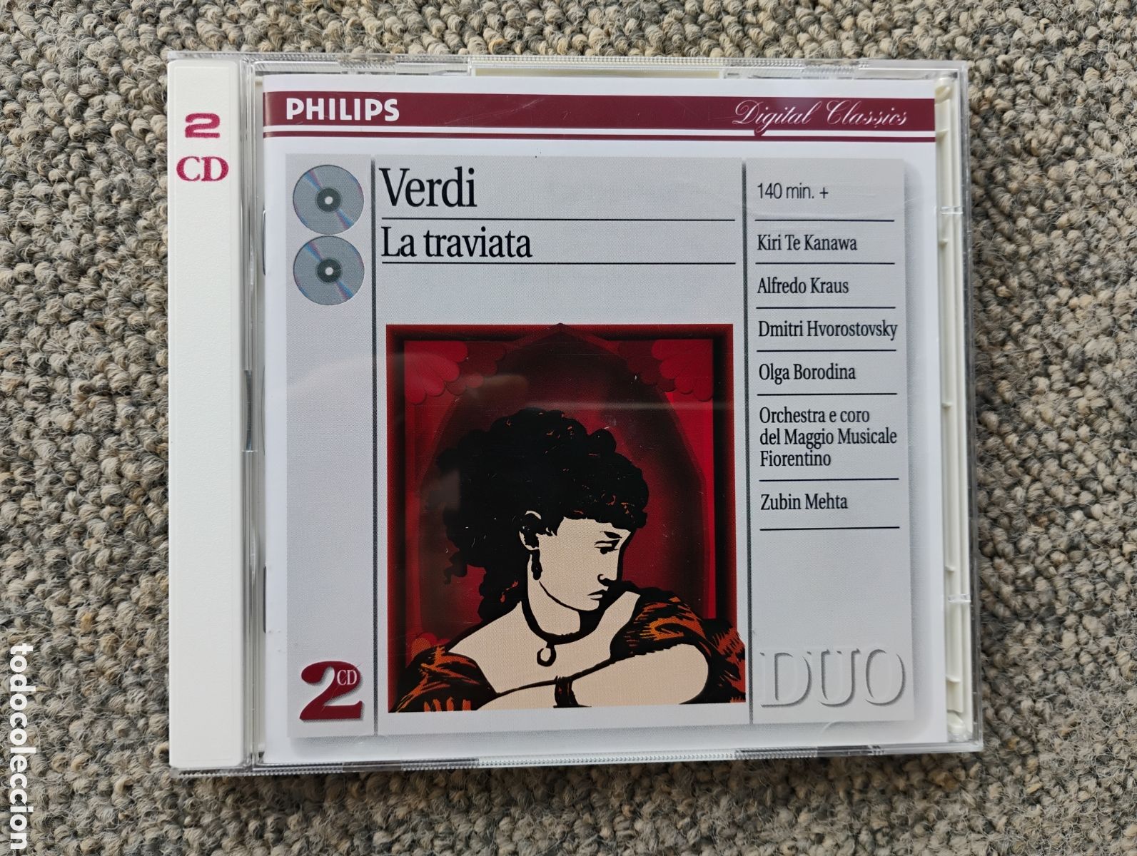 CDs de m&uacute;sica: Verdi: La Traviata. Kraus, Te Kanawa. Zubin Mehta. Philips. 2 cds