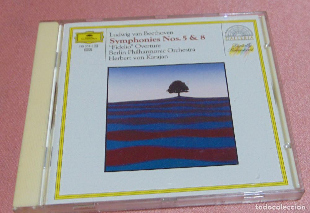 CD de M&uacute;sica: BEETHOVEN - SYMPHONIES N&ordm;s. 5 y 8 - FIDELIO OVERTURE - BERLIN PHILHARMONIC ORCHESTRA- KARAJAN - CD