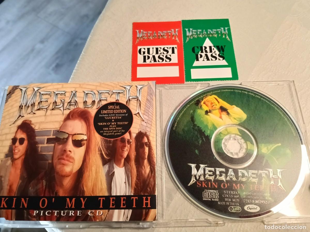 CDs de m&uacute;sica: RAR PICTURE CD. MEGADETH. SKIN O' MY TEETH. 3 TRACKS & 2 GUEST & CREW PASS