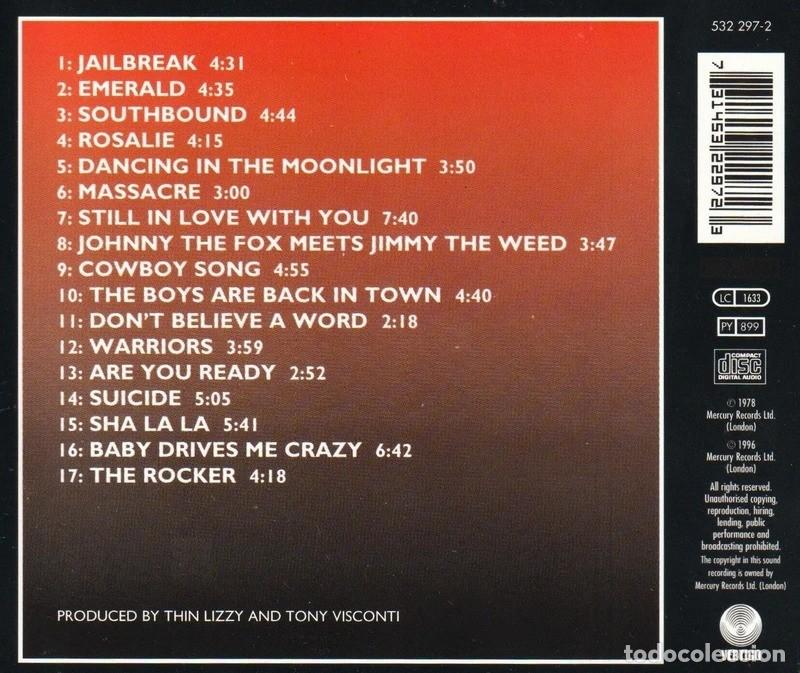 CDs de m&uacute;sica: THIN LIZZY. LIVE AND DANGEROUS. CD. - Foto 2