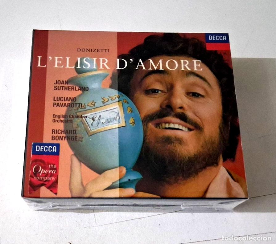CDs de m&uacute;sica: PAVAROTTI SUTHERLAND &rdquo;DONIZETTI L'ELISIR D'AMORE&rdquo; 2CD +BOOK CD BOX SET BONYNGE