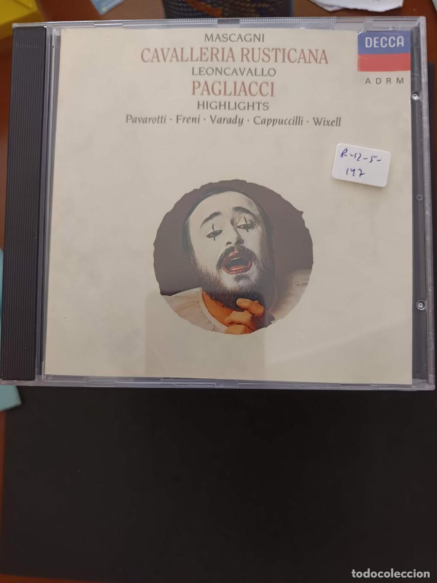 CDs de m&uacute;sica: MASCAGNI: CAVALLERIA RUSTICANA / LEONCAVALLO: PAGLIACCI (HIGHLIGHTS). PAVAROTTI, FRENI, VARADY, CAPP