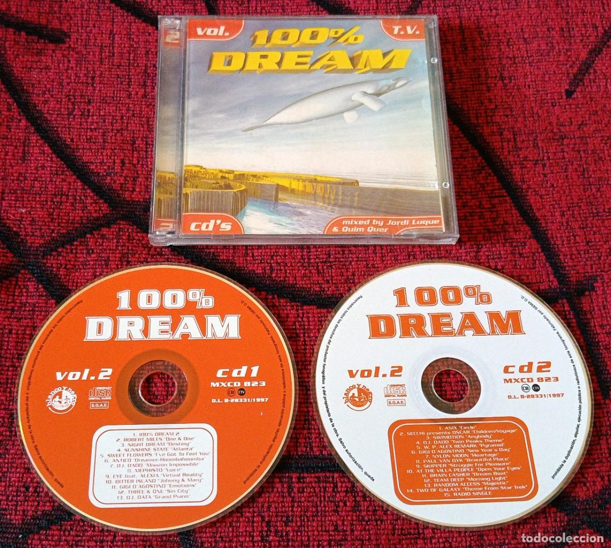 CDs de m&uacute;sica: 100% DREAM VOL. 2 DOBLE CD 1997 ROBERT MILES Night Dream ALEXIA Gigi D'Agostino ASIX