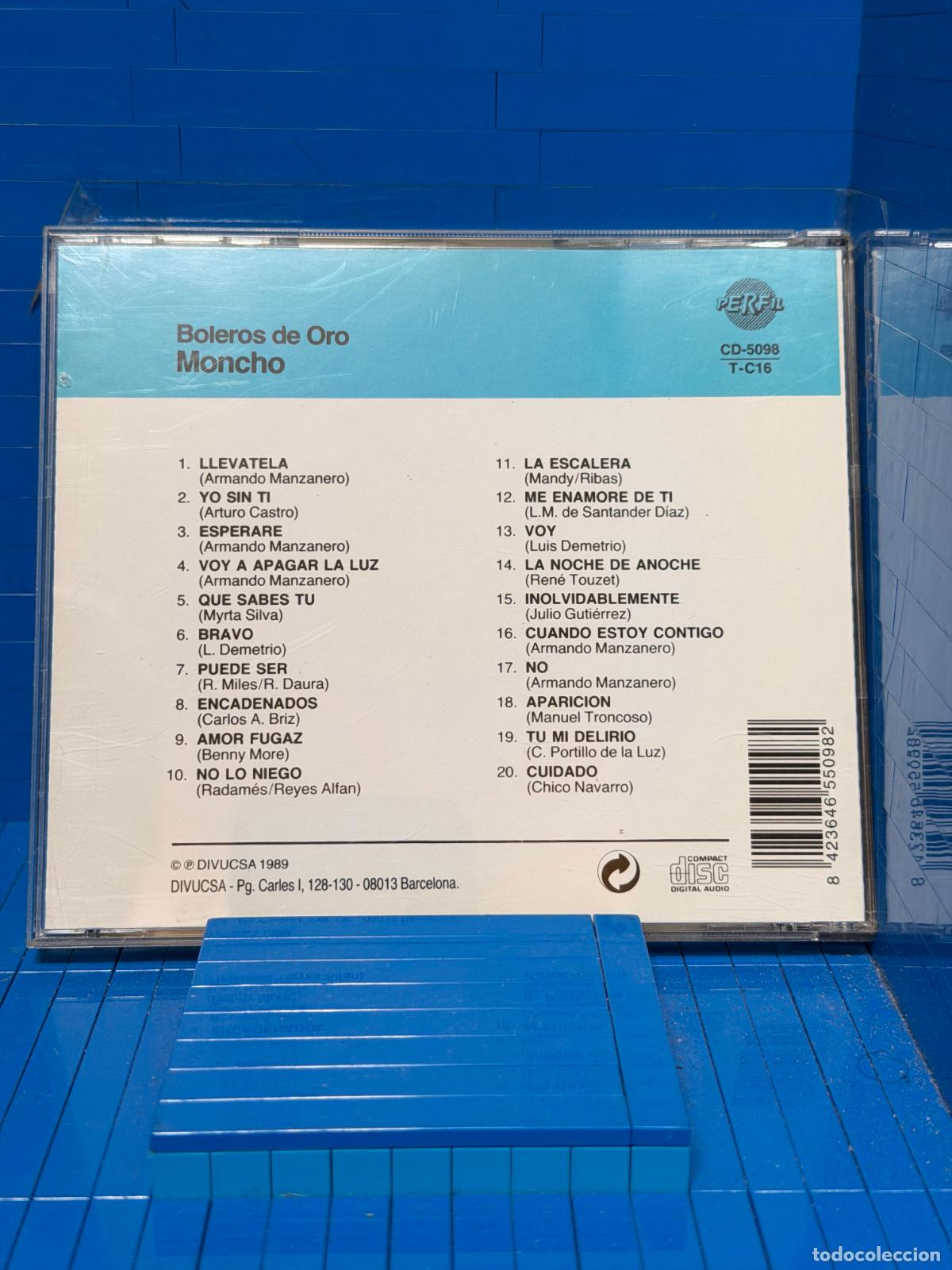 CDs de m&uacute;sica: BOLERAS DE ORO &ndash; MONCHO &ndash; 1989 &ndash; CD - Foto 2