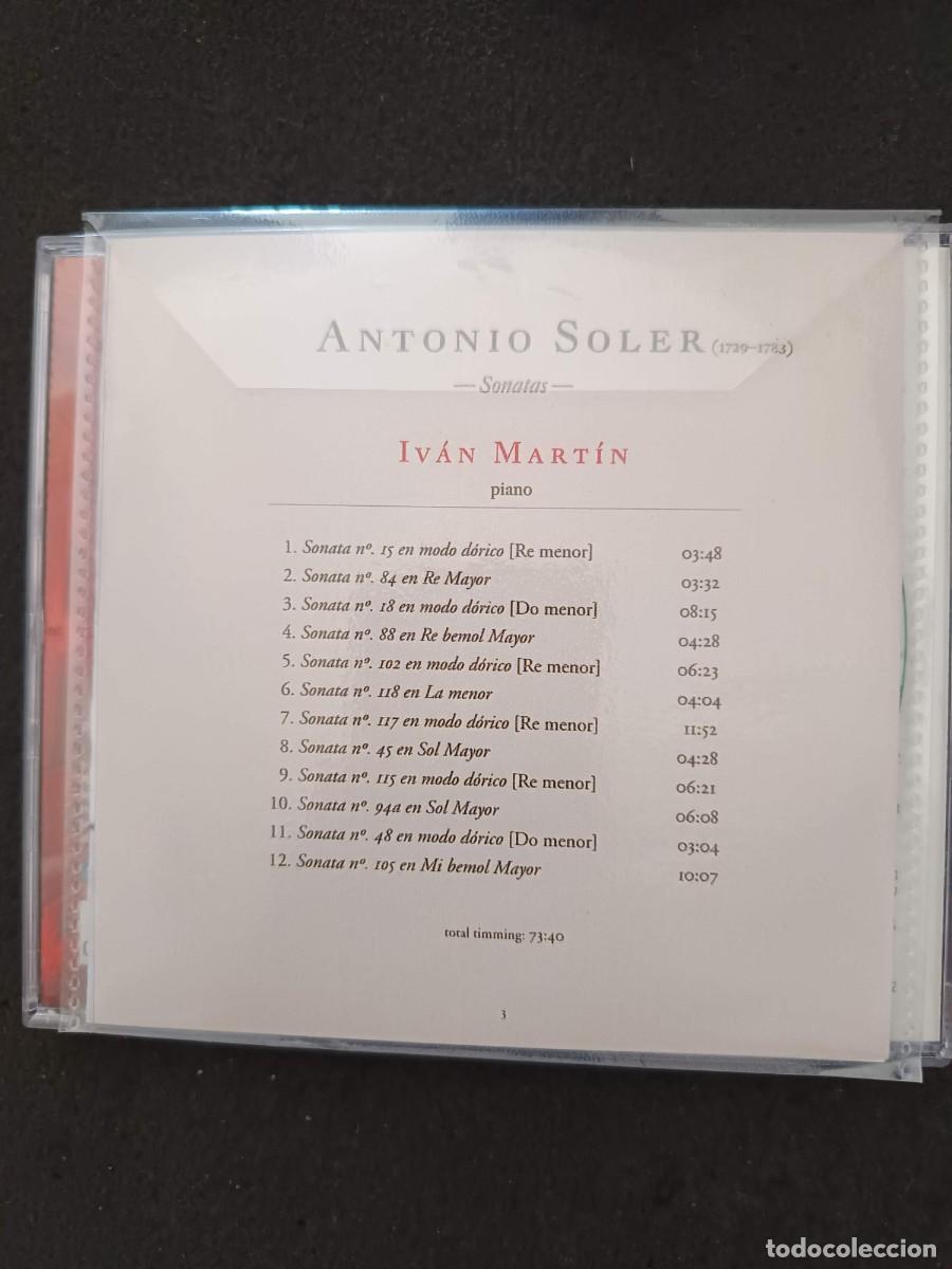 CDs de m&uacute;sica: ANTONIO SOLER: SONATAS. PIANO: IV&Aacute;N MART&Iacute;N - Foto 2