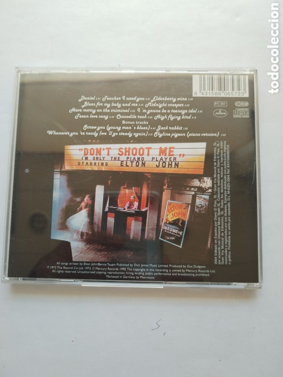 CDs de m&uacute;sica: CD ELTON JOHN/DONT SHOOT ME - Foto 3