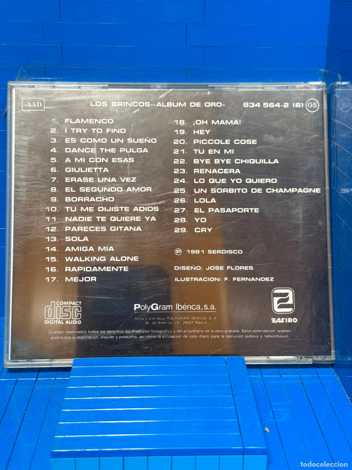 CDs de m&uacute;sica: ALBUM DE ORO &ndash; LOS BRINCOS &ndash; 1981 &ndash; CD - Foto 2