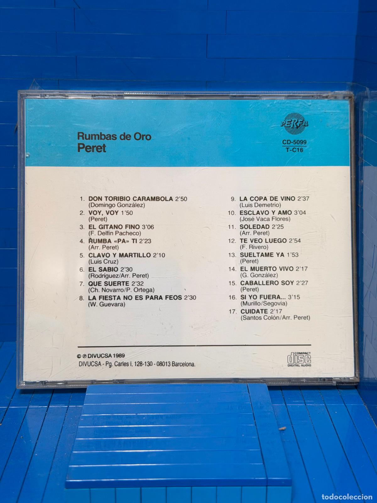 CDs de m&uacute;sica: RUMBAS DE ORO &ndash; PERET &ndash; 1989 &ndash; CD - Foto 2