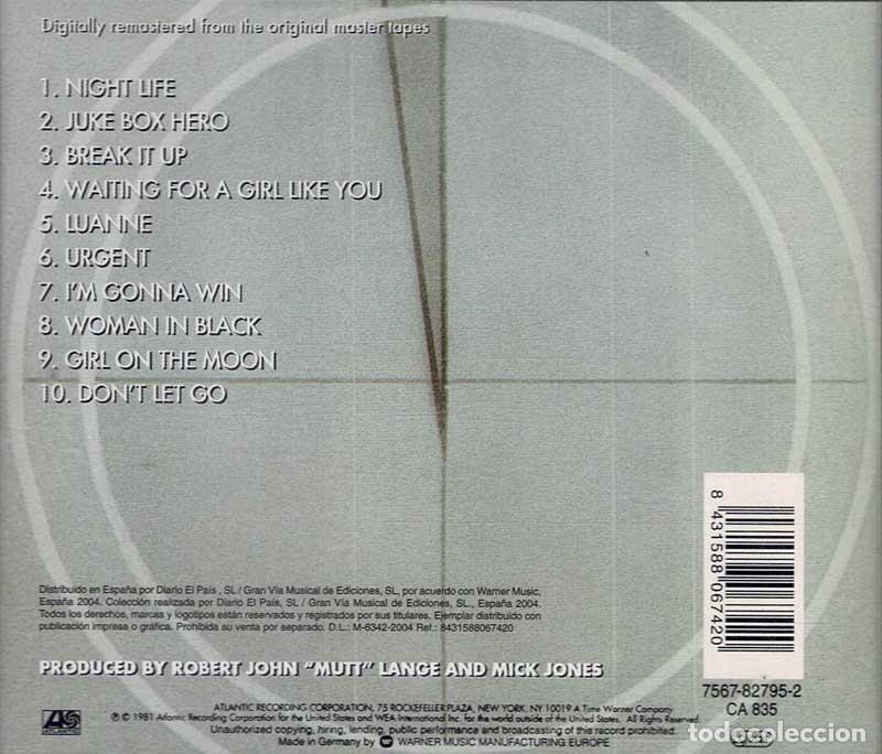 CDs de m&uacute;sica: Foreigner - 4. CD (precintado) - Foto 2