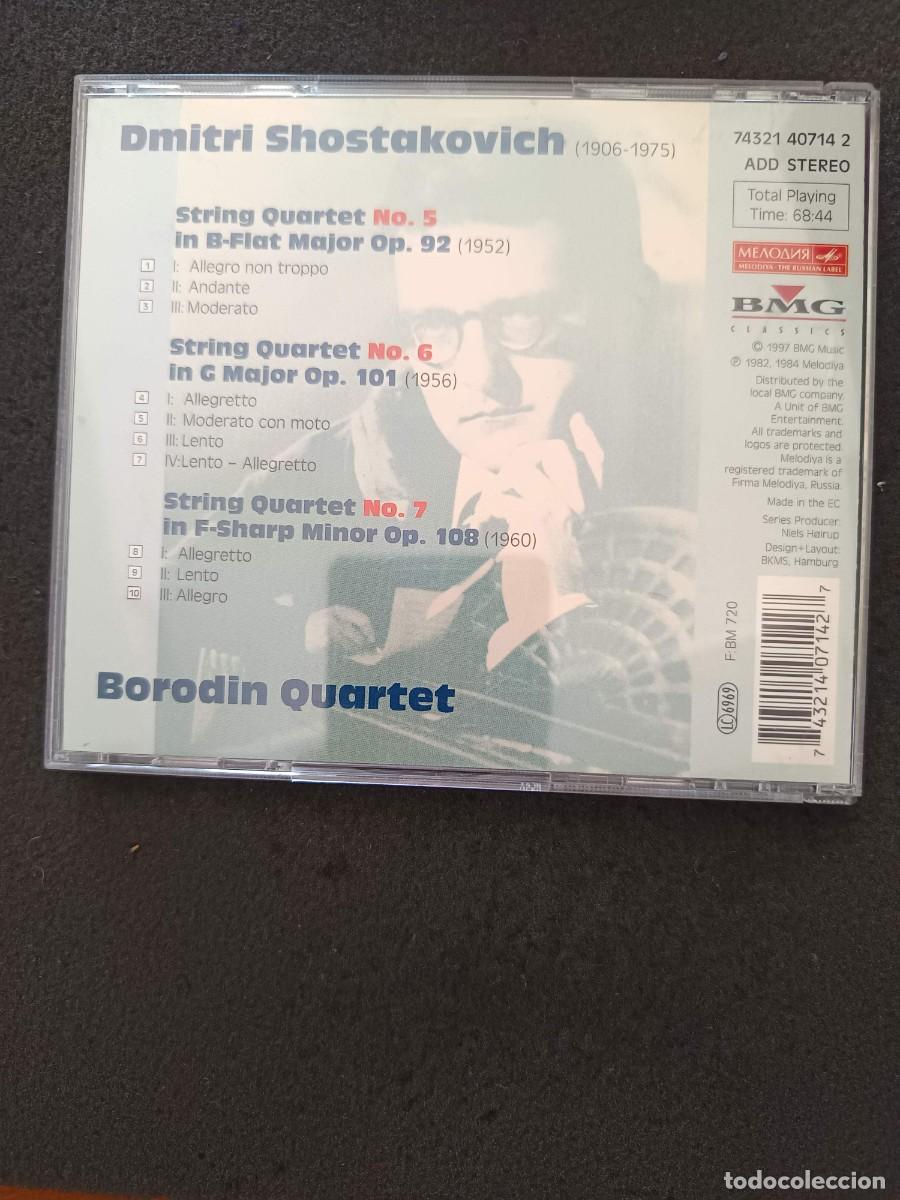 CDs de m&uacute;sica: SHOSTAKOVICH: STRING QUARTETS N&ordm;S. 5, 6 & 7. BORODIN QUARTET - Foto 2