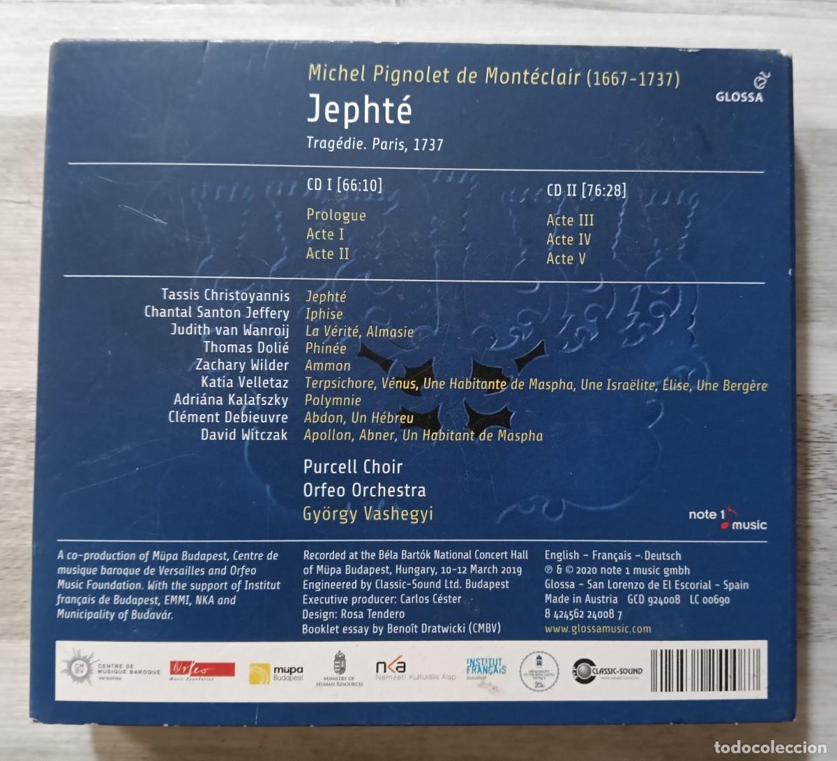 CDs de m&uacute;sica: Michel Pignolet de Mont&eacute;clair - Jepht&eacute; - Foto 2