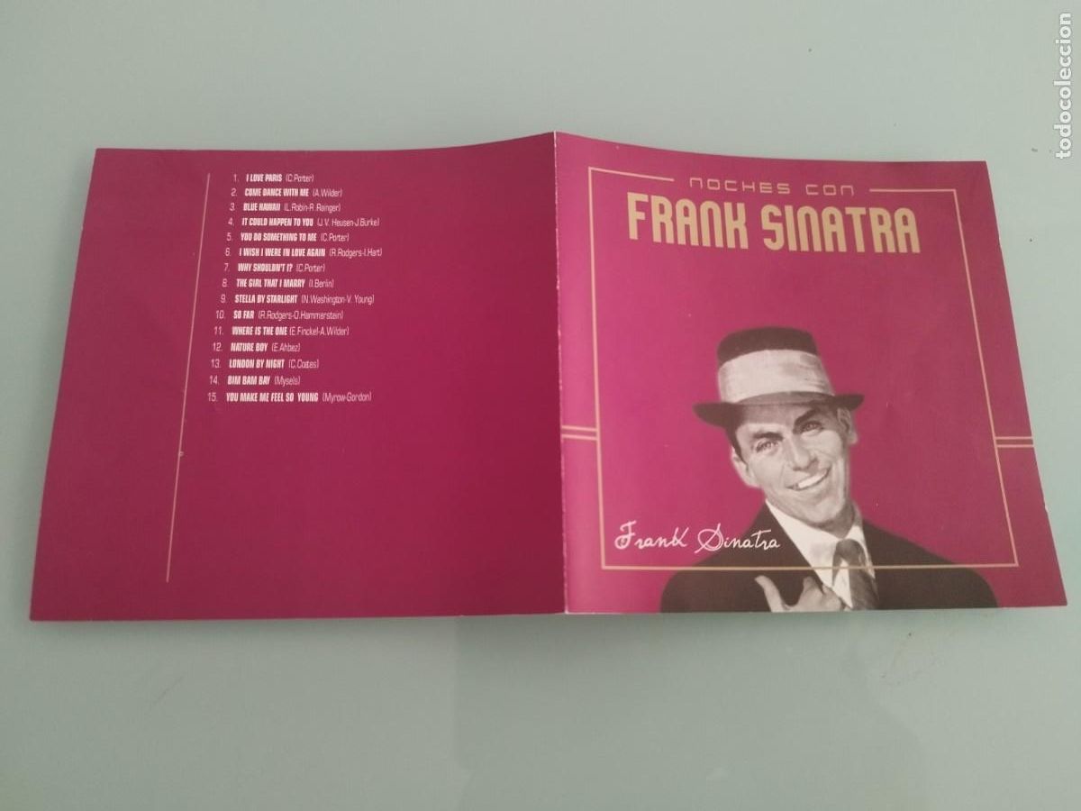 CDs de m&uacute;sica: Hoja portada de cd de Frank Sinatra Noches con Frank Sinatra&rdquo;.