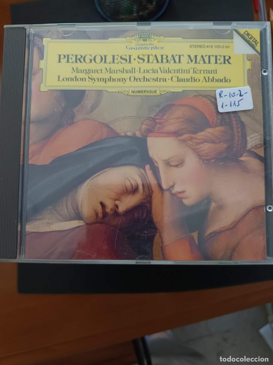CDs de m&uacute;sica: PERGOLESI: STABAT MATER. DIR: CLAUDIO ABBADO. SOPRANO: MARGARET MARSHALL. CONTRALTO: LUCIA VALENTINI