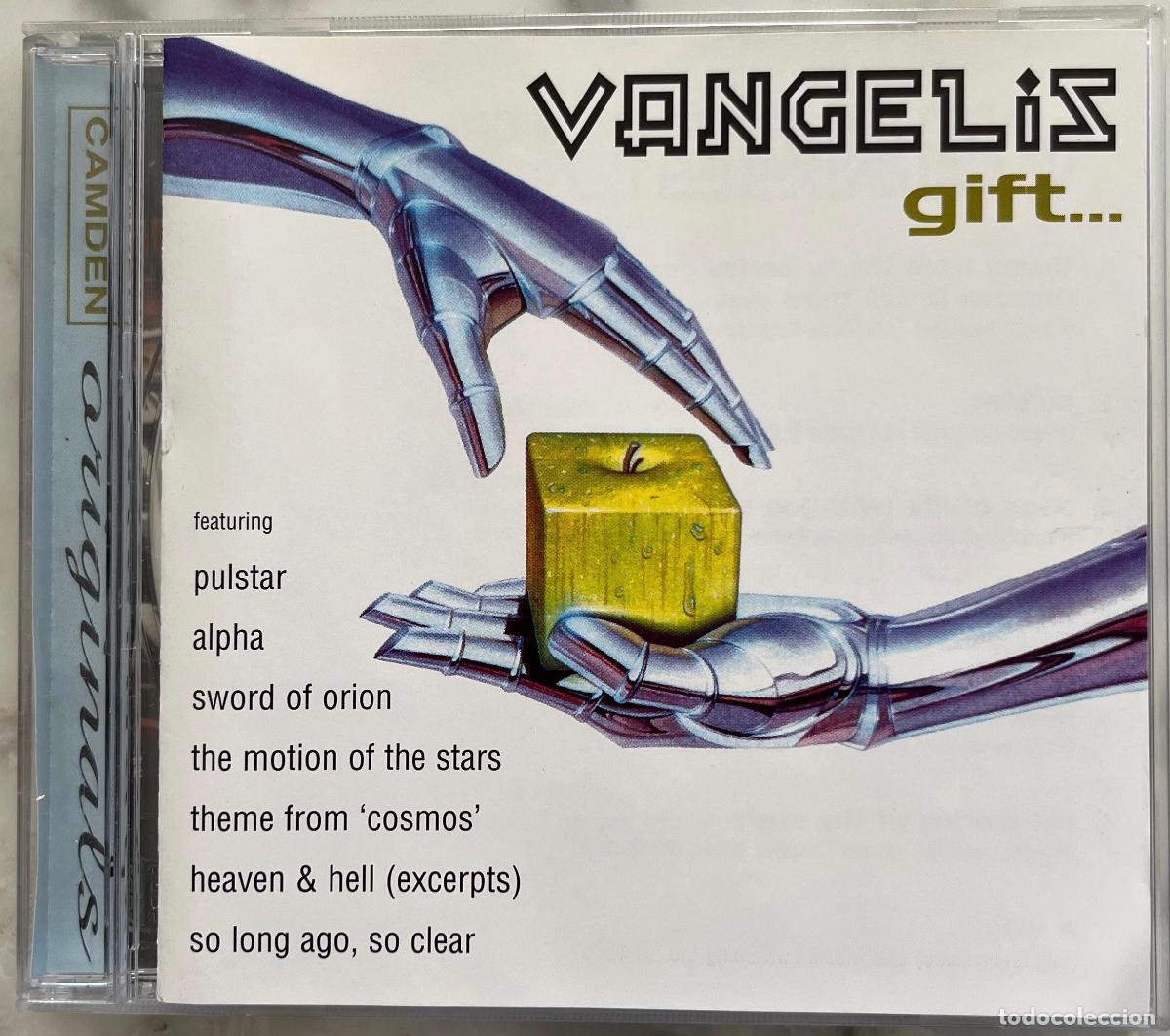 CDs de m&uacute;sica: VANGELIS. GIFT. SUS MEJORES TEMAS. PULSTAR. ALPHA. TEMA DE COSMOS. PAGE OF LIFE... CD 1996 MADE E.C.
