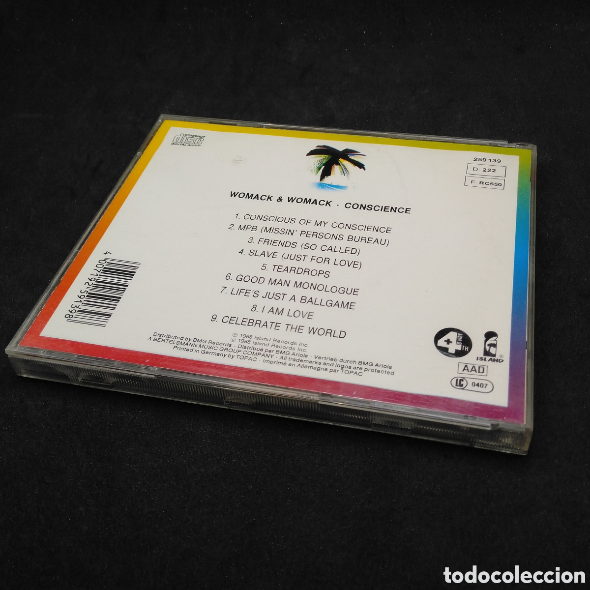 CDs de m&uacute;sica: WOMACK & WOMACK - CONSCIENCE - 1988 - CD - DISCO VERIFICADO - AND - Foto 2