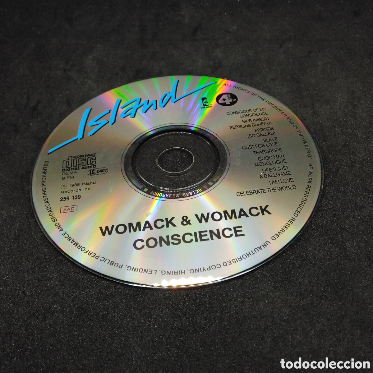 CDs de m&uacute;sica: WOMACK & WOMACK - CONSCIENCE - 1988 - CD - DISCO VERIFICADO - AND - Foto 6