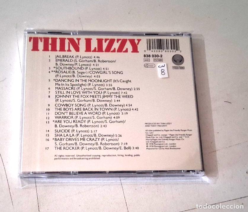 CDs de m&uacute;sica: THIN LIZZY &rdquo;LIVE AND DANGEROUS&rdquo; CD 17 TRACKS COMO NUEVO - Foto 2