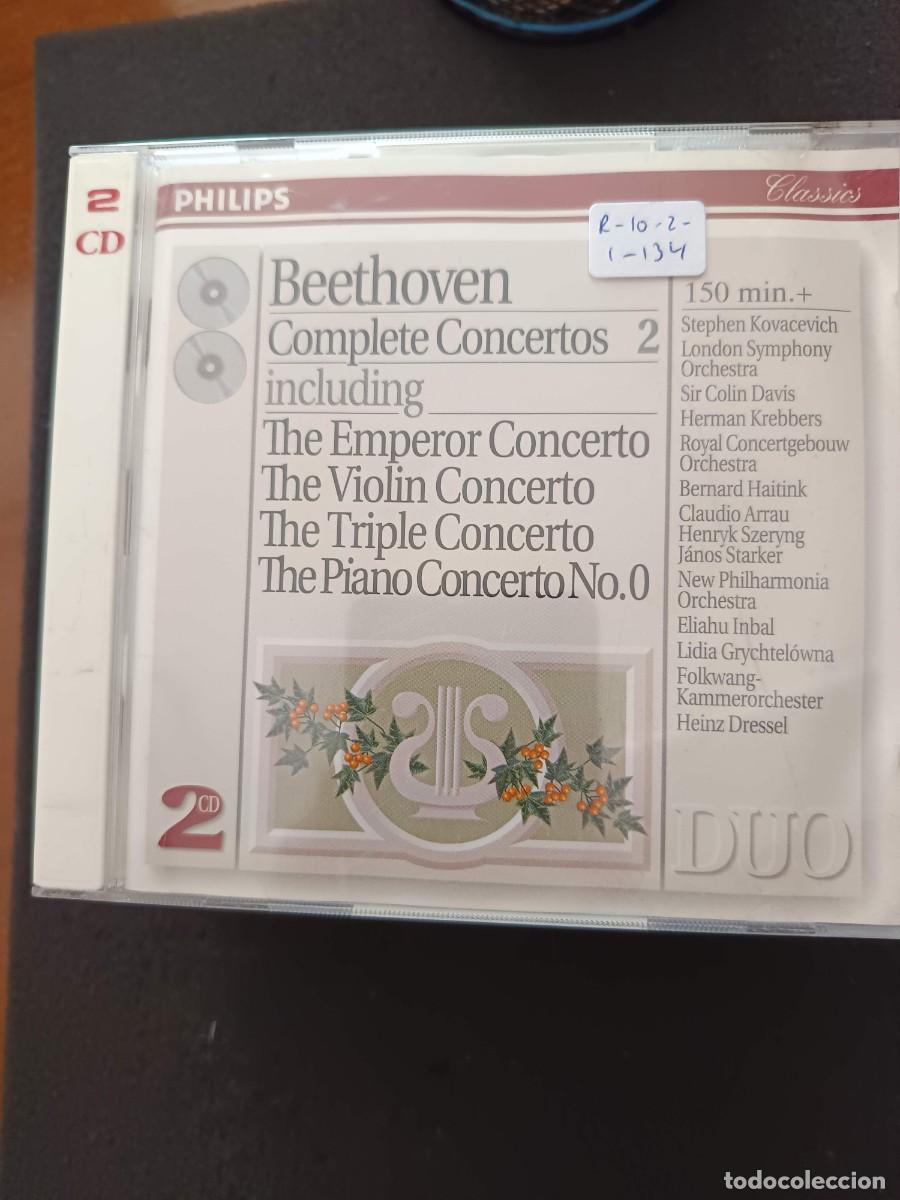 CDs de m&uacute;sica: 2 CD. BEETHOVEN: COMPLETE CONCERTOS 2. INCLUDING: THE EMPEROR CONCERTO, THE VIOLIN CONCERTO, THE TR