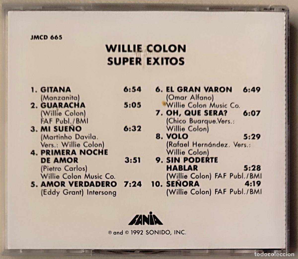 CDs de m&uacute;sica: WILLIE COLON - SUPER EXITOS (CD) 1992 - 10 TEMAS - ED. USA - Foto 3