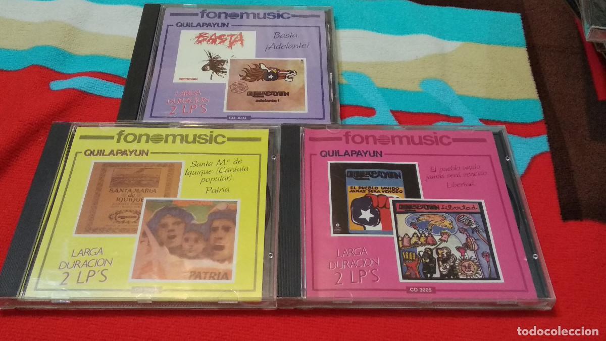 CDs de m&uacute;sica: Quilapayun 6 LPS EN 3 CDS &ndash; Basta / &iexcl; Adelante ! / Santa M&ordf; De Iquique (Cantata Popular)/Patria / EL