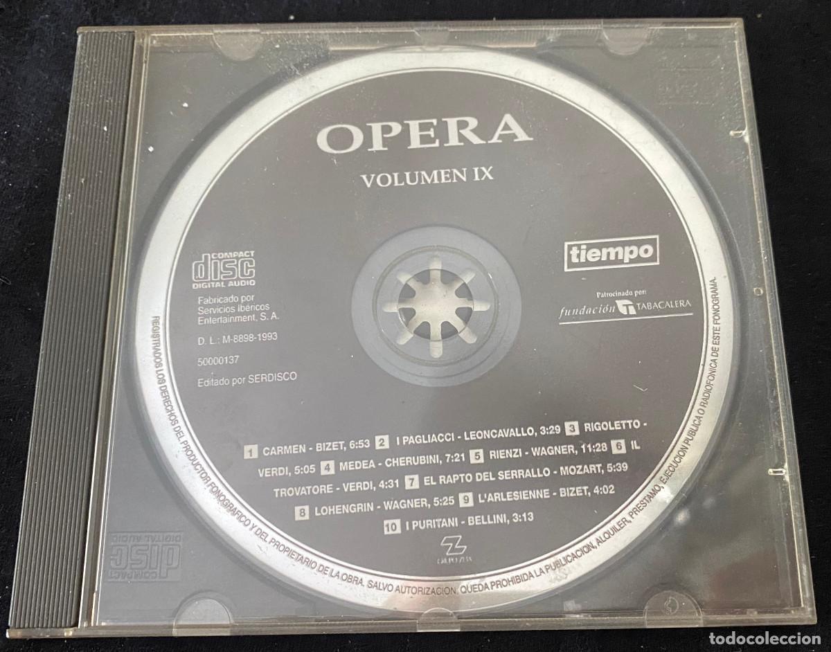CDs de m&uacute;sica: 'Tiempo de &Oacute;pera - Vol. 9'. Verdi, Mozart, Wagner, Bizet, Bellini, etc. 10 temas. 1993. Sin car&aacute;tula