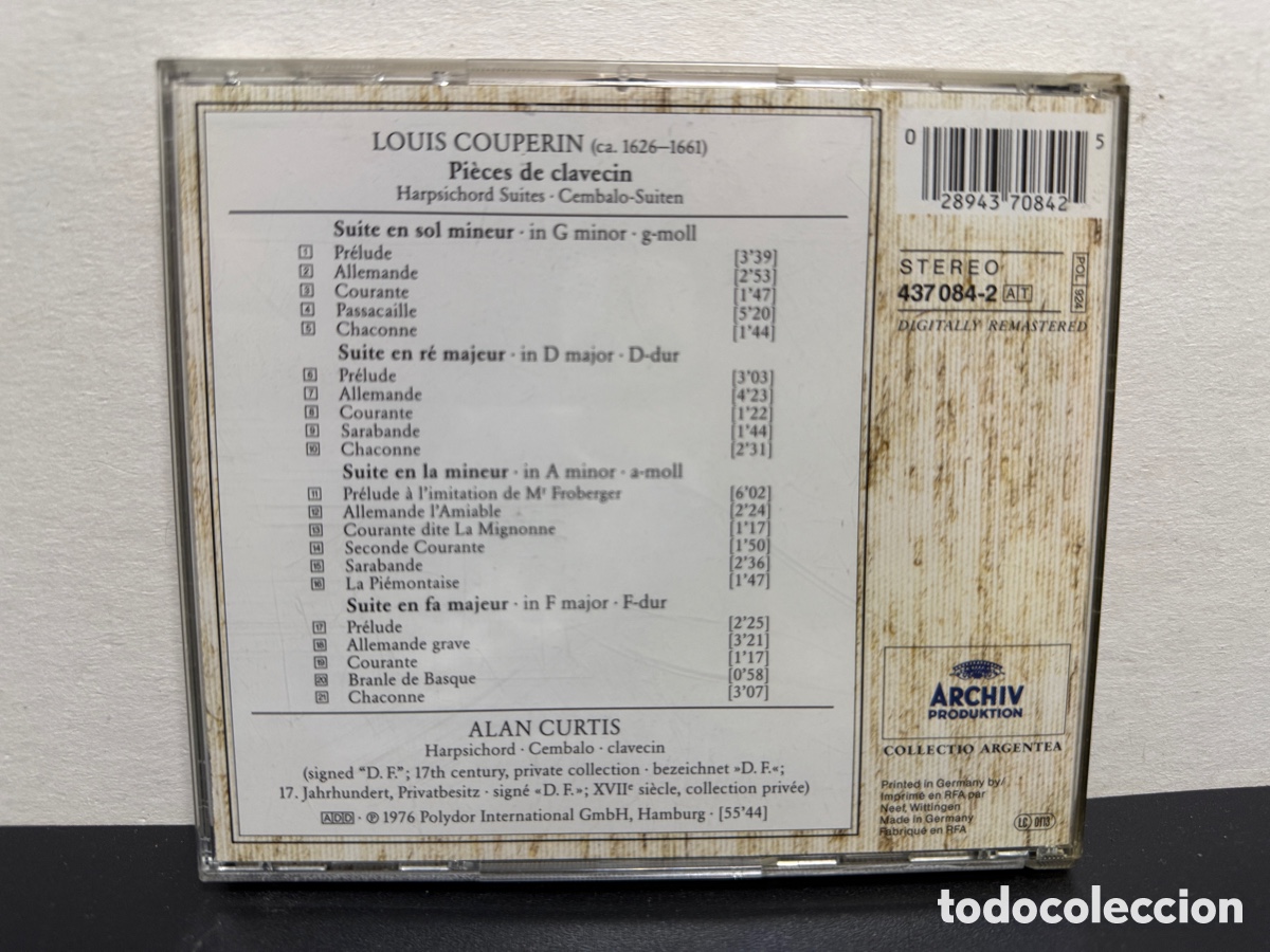 CDs de m&uacute;sica: Couperin - Alan Curtis - Pi&egrave;ces De Clavecin (CD) - Foto 2