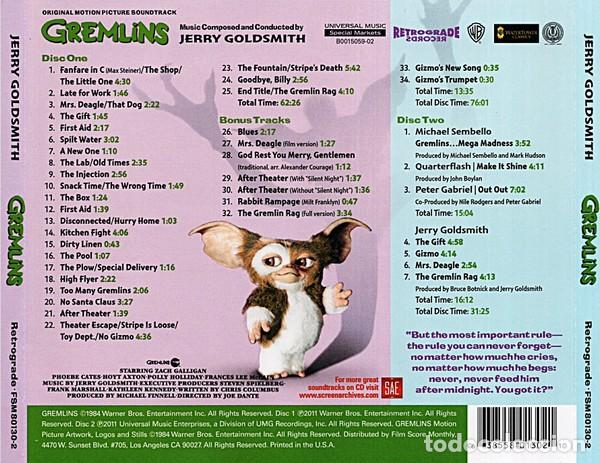 CDs de m&uacute;sica: Jerry Goldsmith &lrm;&ndash; Gremlins - Foto 2