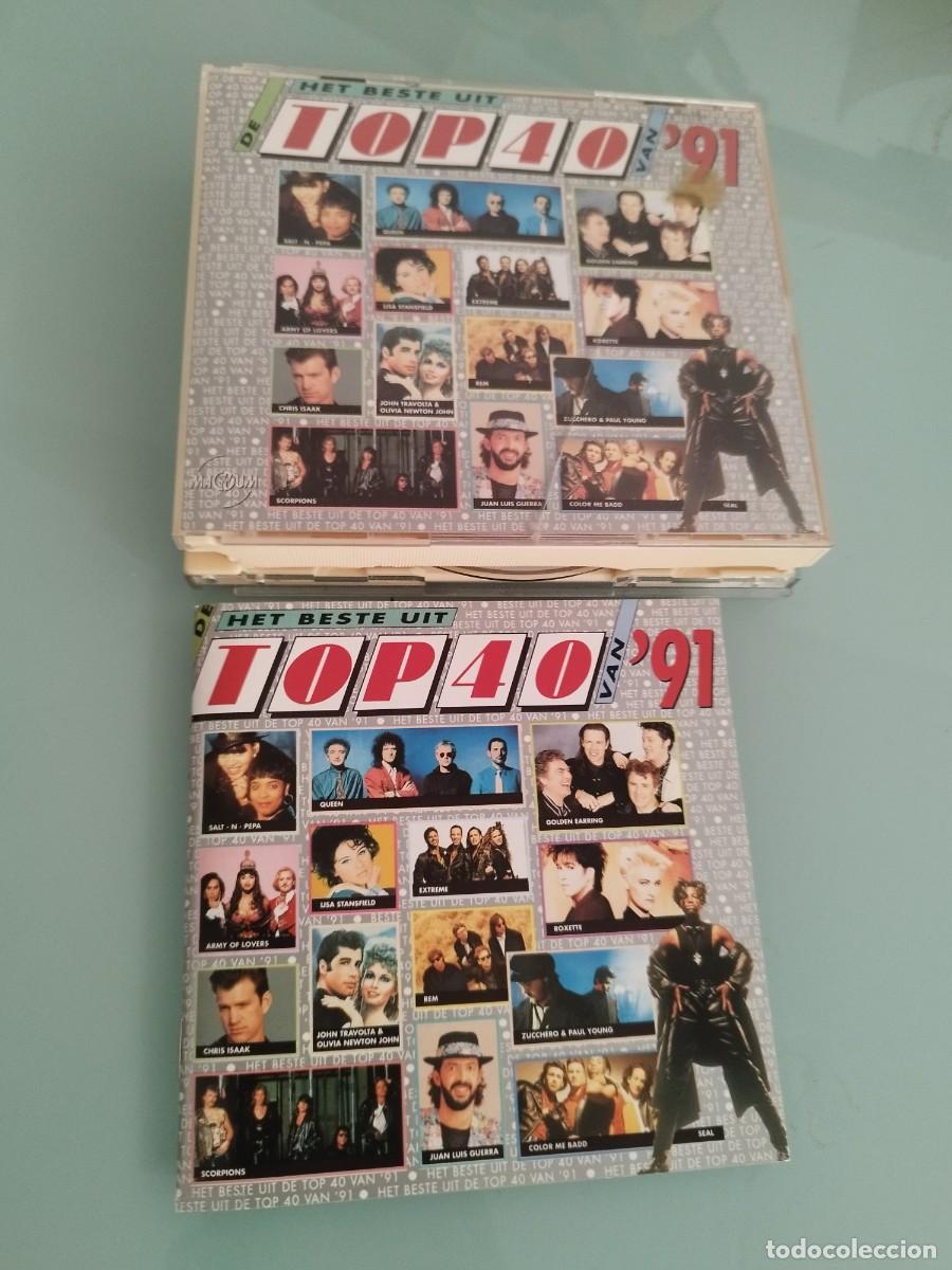 CDs de m&uacute;sica: Various &ndash; Het Beste Uit De Top 40 Van '91. Doble cd. Caja da&ntilde;ada. Necesita una nueva.