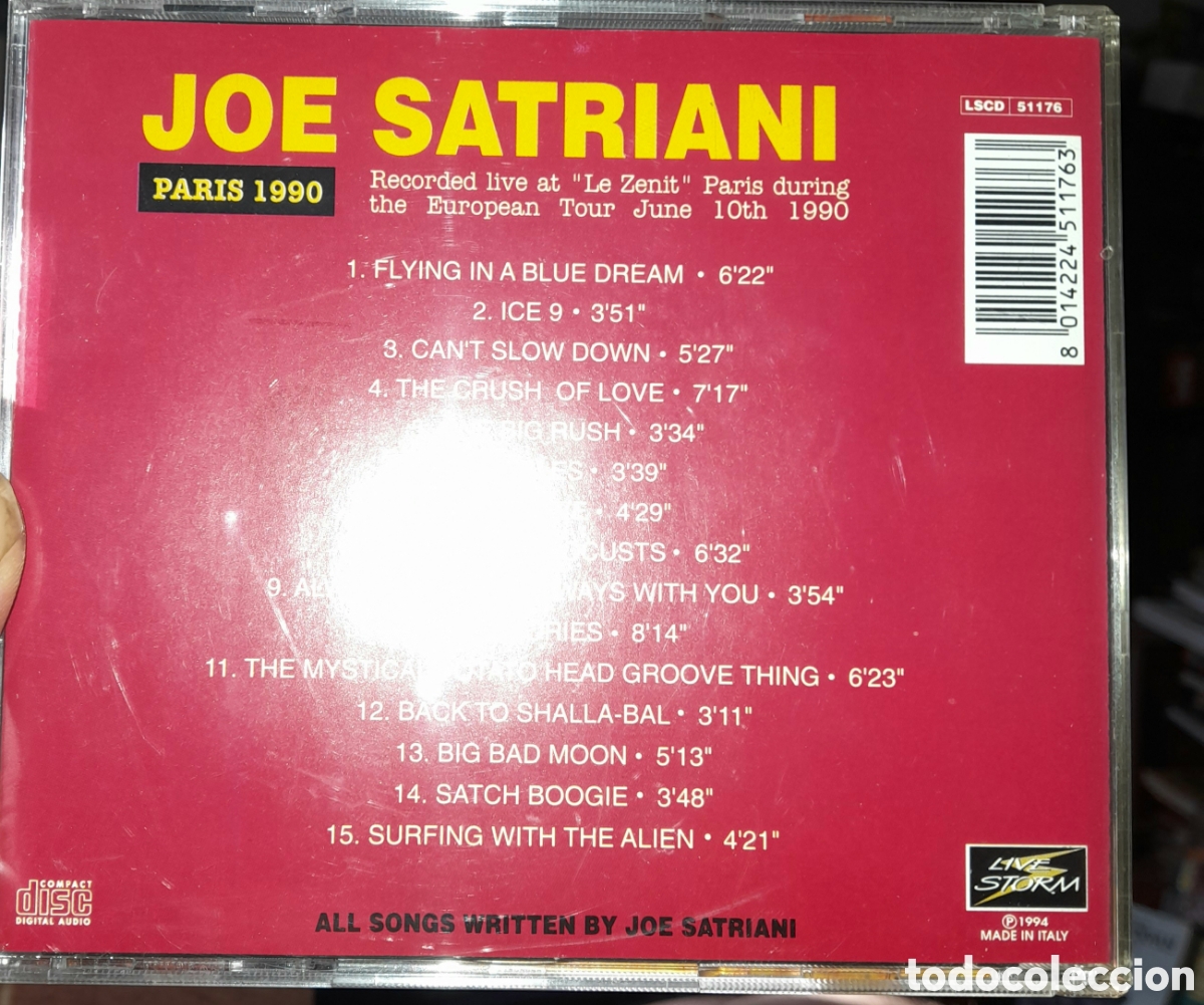 CDs de m&uacute;sica: JOE SATRIANI. PARIS 1990. CD ROCK - Foto 2