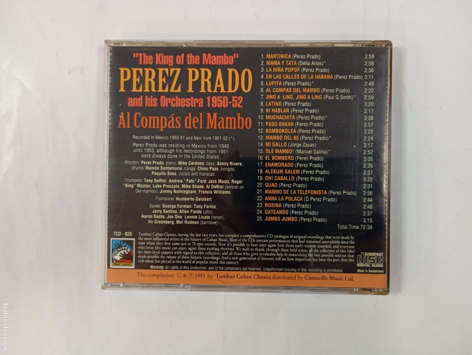 CDs de m&uacute;sica: AL COMP&Aacute;S DEL MAMBO. P&Eacute;REZ PRADO. CD. TDKV147 - Foto 2