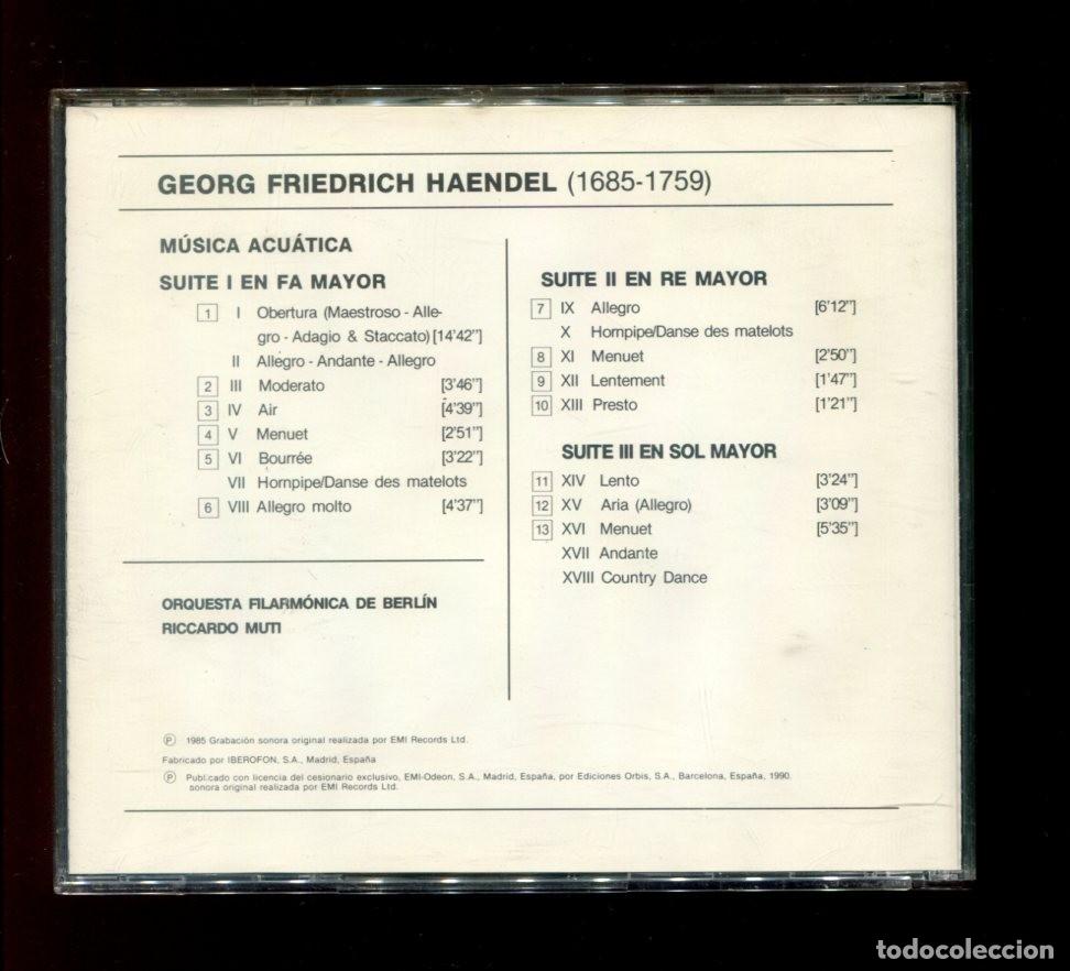 CDs de m&uacute;sica: haendel. musica acuatica. emi - Foto 2