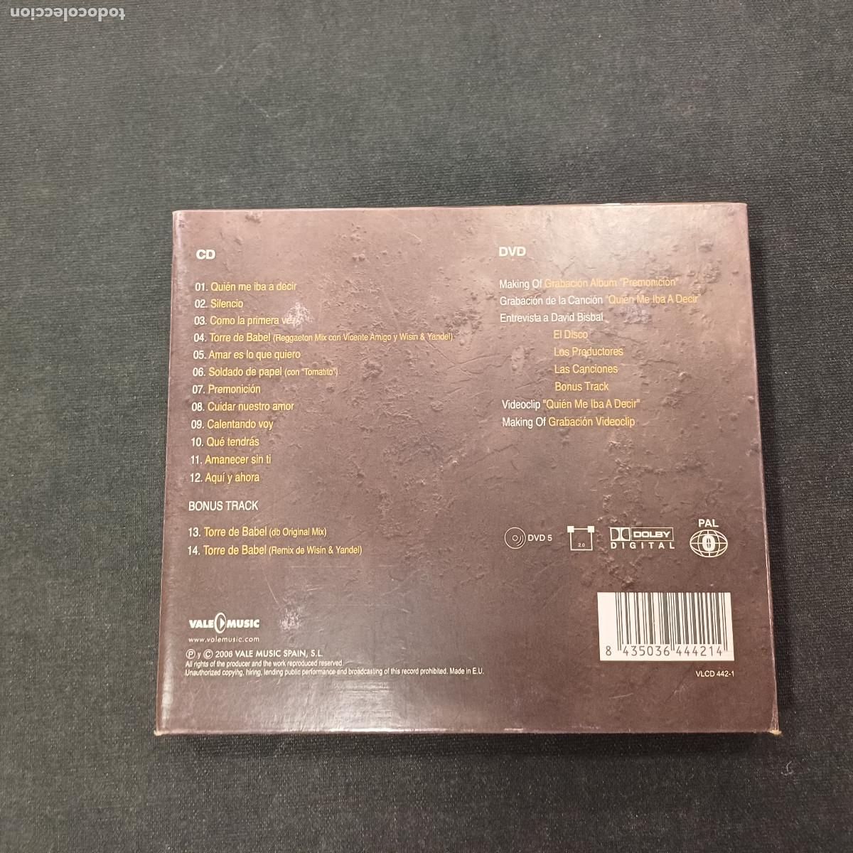 CDs de m&uacute;sica: DAVID BISBAL/PREMONICION/CD+DVD DIGIPACK. - Foto 4