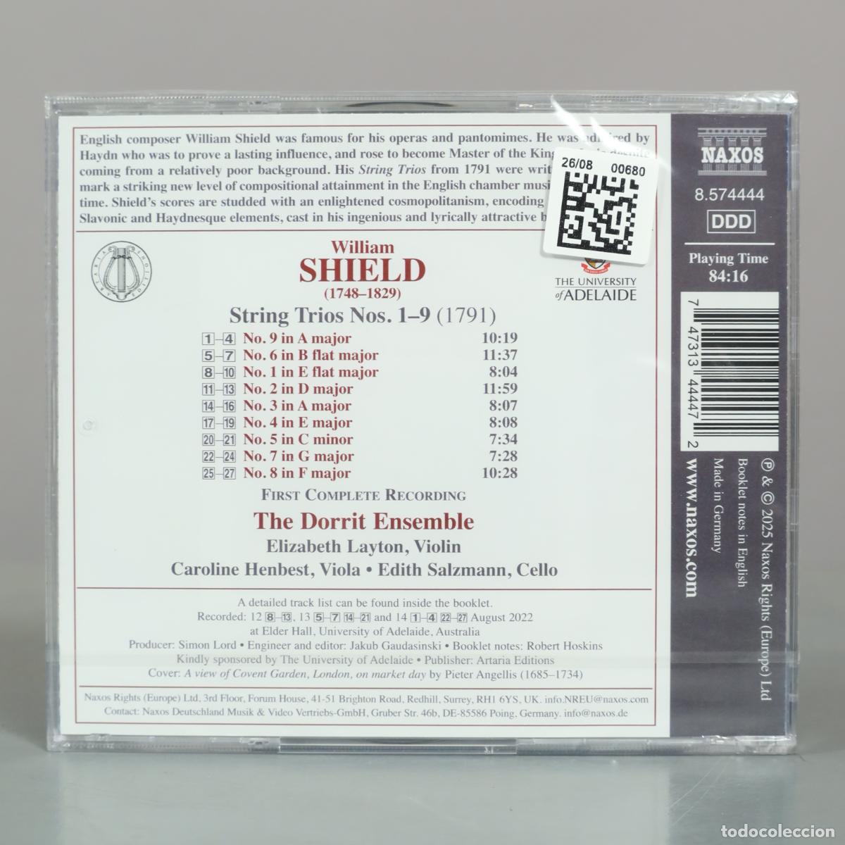 CDs de m&uacute;sica: CD. Shield: Complete Chamber Works, Vol. 2 - String Trios Nos. 1&ndash;9 - William Shield, . PRECINTADO - Foto 2