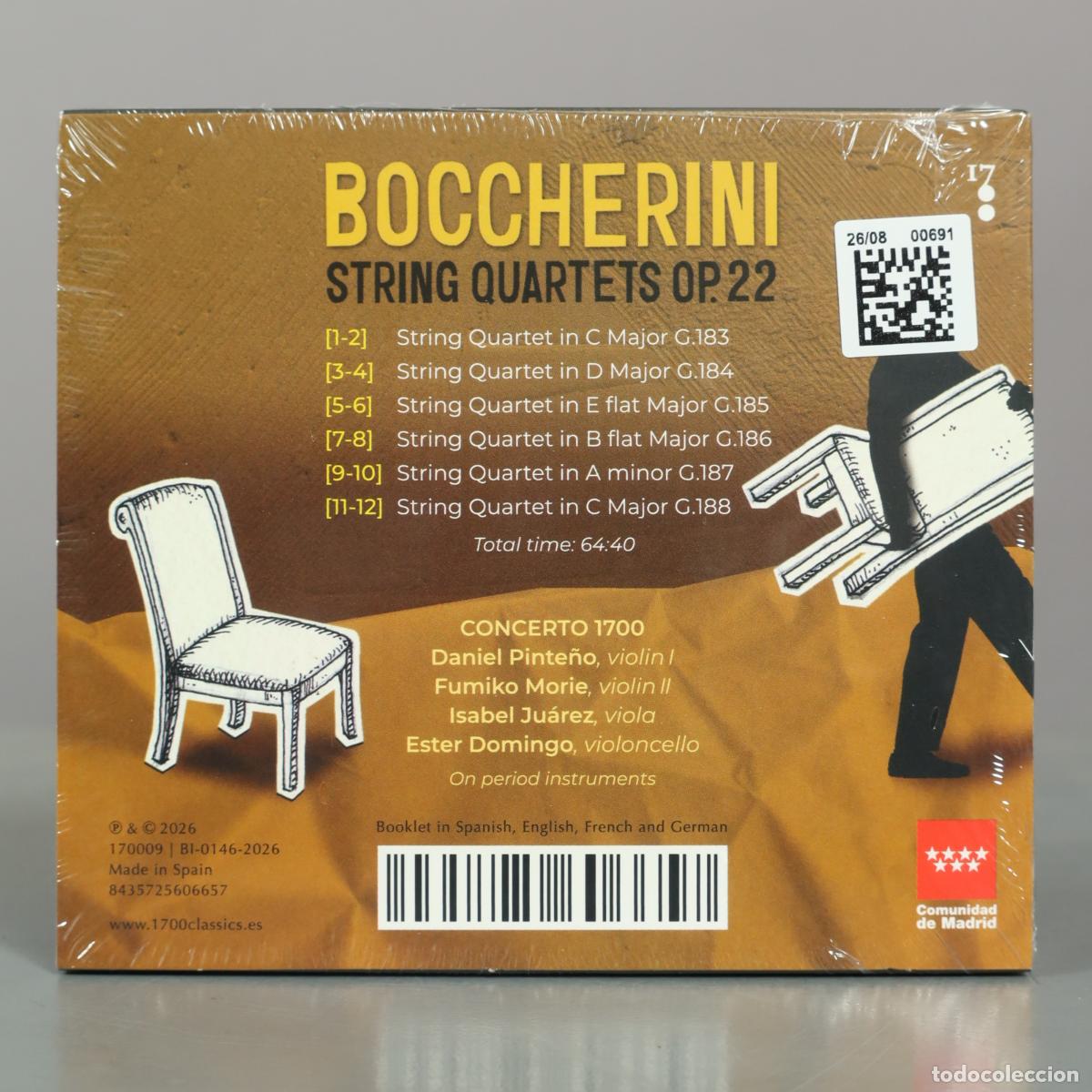 CDs de m&uacute;sica: CD. Boccherini: String Quartets Op. 22 - Concerto 1700, Daniel Pinte&ntilde;o . PRECINTADO - Foto 2
